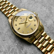 Load image into Gallery viewer, Rolex Gold President 18238 – 2021 Rolex Service – Factory Diamond Dial
