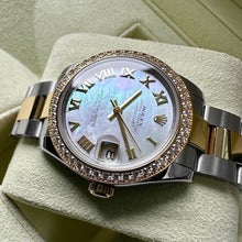 Load image into Gallery viewer, 31mm Rolex Datejust 178383 - Box Papers - Factory Diamond Bezel Mother of Pearl
