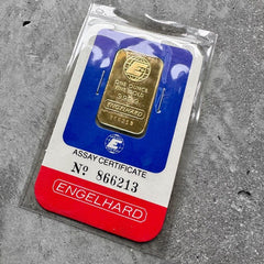 Vintage Engelhard 1 oz Gold Bar .9999 1oz - Sealed in Assay Card