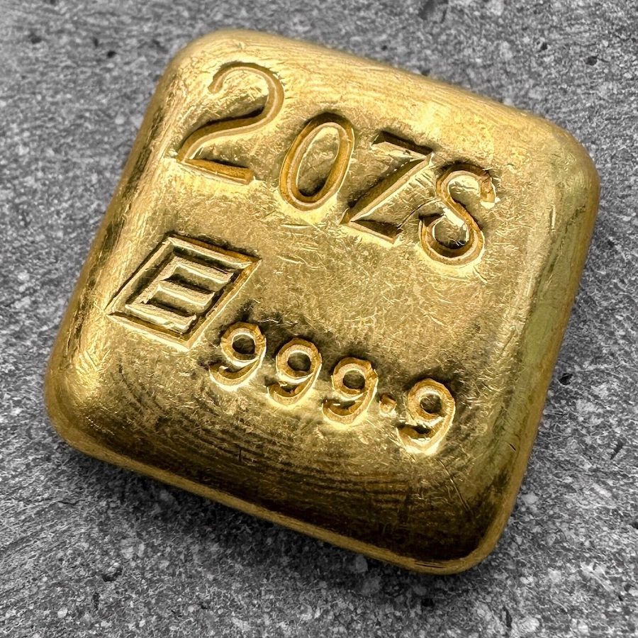 Engelhard 2 oz Gold Poured Bar .9999 2oz - Nice Pour Lines