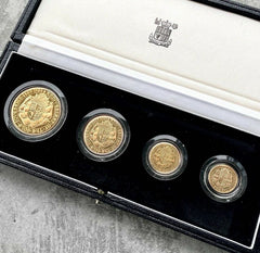1989 Gold Full Sovereign Great Britain Coin Tudor Rose Proof - 4 Coin Set