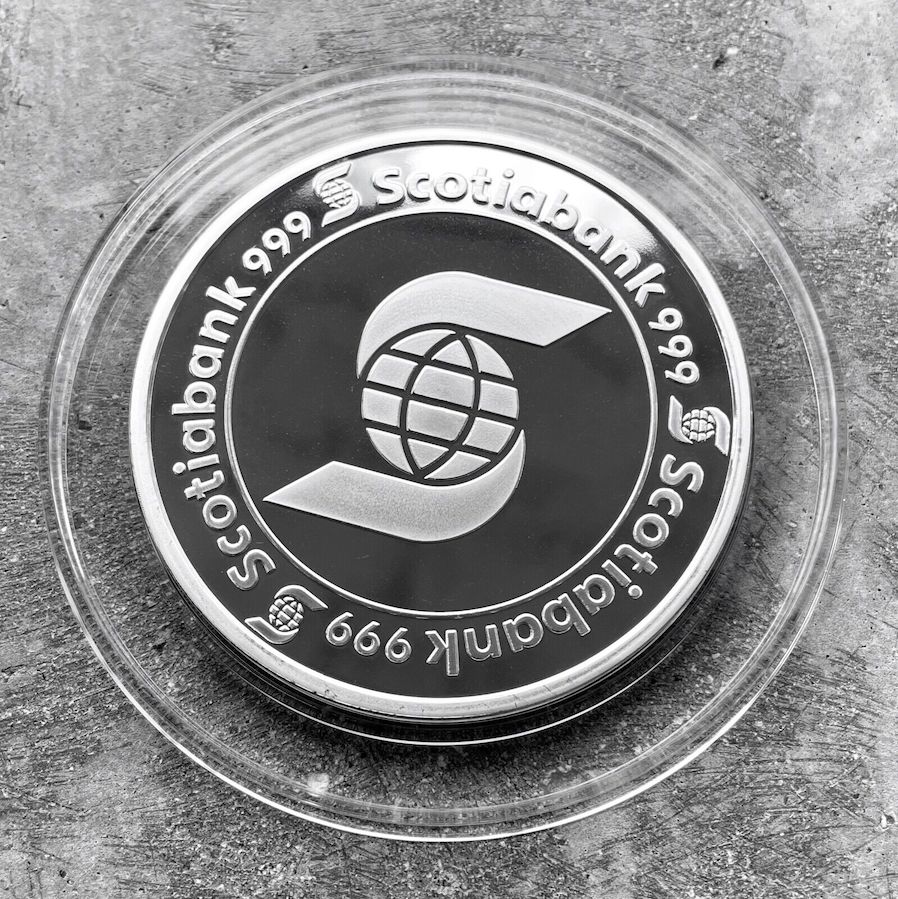 5 oz .999 Silver Scotia round Scotiabank 5oz - In Capsule