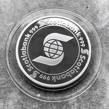 Load image into Gallery viewer, 5 oz .999 Silver Scotia round Scotiabank 5oz - In Capsule
