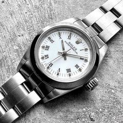 Ladies 26mm Date 67180 Stainless Oyster White dial Roman Numerals