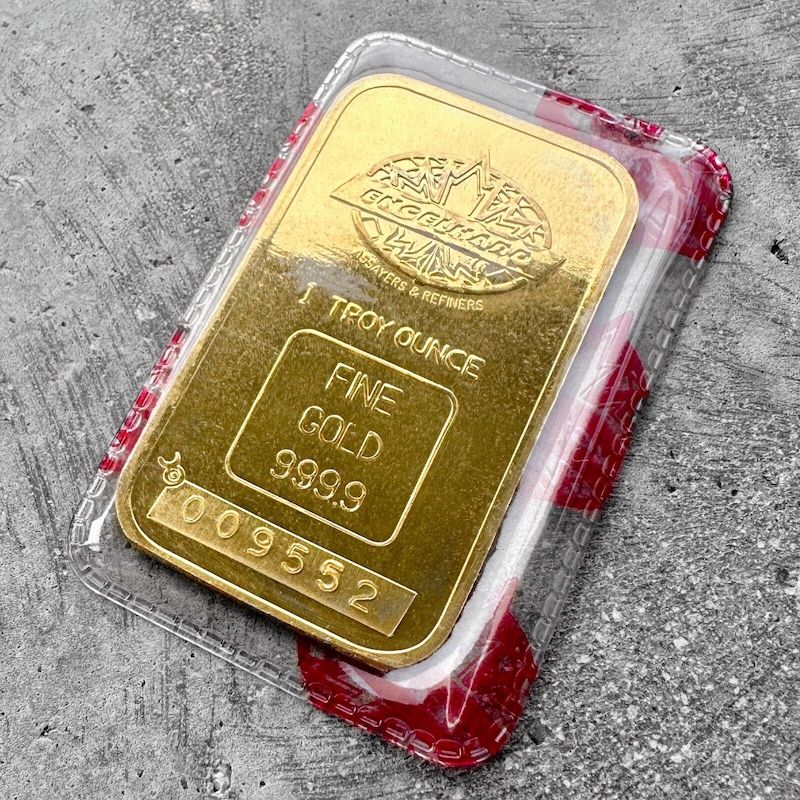 Vintage Engelhard 1 oz Gold Bar .9999 1oz - Sealed - Red Maple Leaf Variety