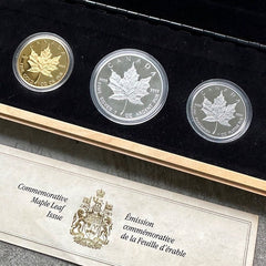 1989 Canada Proof Maple Leaf Set .9999 Coin set - 1oz Gold + 1oz Platinum Silver