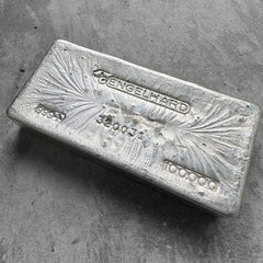 Engelhard 100 oz .999 Silver Poured Bar with nice pour lines