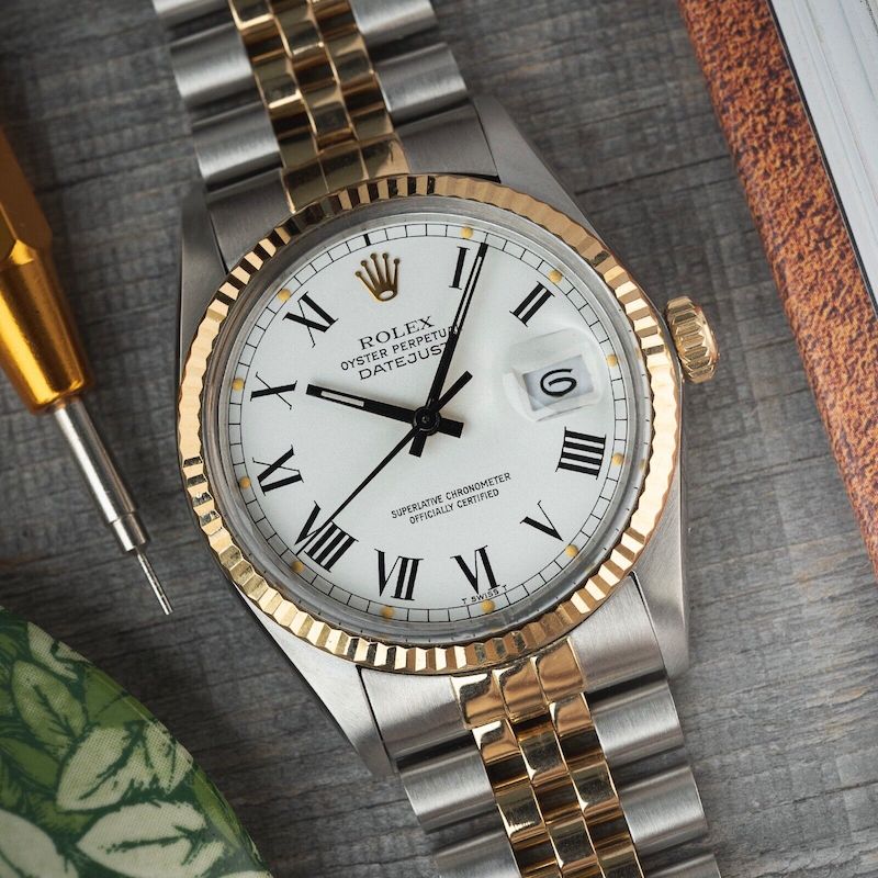 Rolex Datejust 16013 Two Tone Jubilee Roman Numeral - Attractive Buckley Dial!