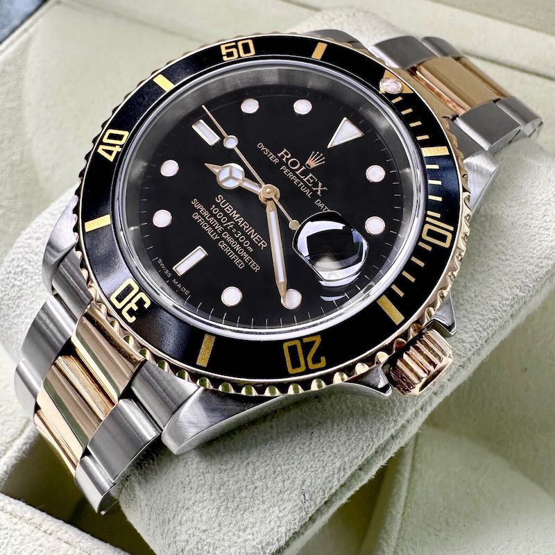 2007 Rolex Submariner Two Tone 16613T Black Dial 16613 T - Serviced -Box+Receipt