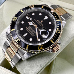 2007 Rolex Submariner Two Tone 16613T Black Dial 16613 T - Serviced -Box+Receipt