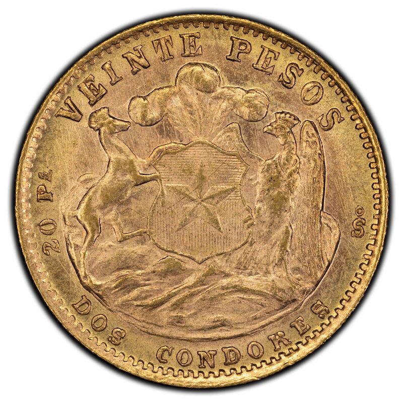 1926 Chile 20 Pesos Gold Coin - First Year of Issue