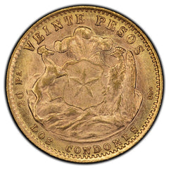 1926 Chile 20 Pesos Gold Coin - First Year of Issue