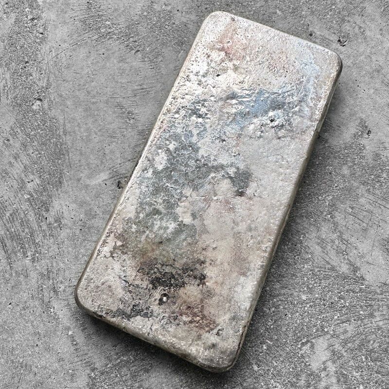 Vintage 20 oz .999 Silver Johnson Matthey Poured bar - Large Logo