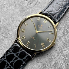 1992 Mens Rolex Cellini 18k Yellow Gold 4112 Roman Numeral Grey Dial - C Serial