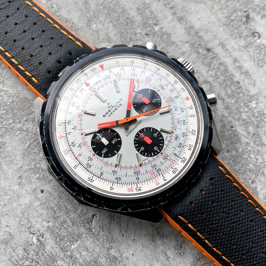 48mm Vintage Breitling Chronomat 0818 Venus 178 White dial