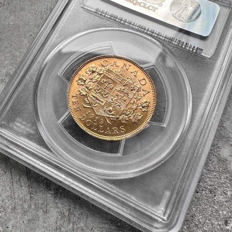1913 Canada 10 Dollar Gold Coin Bank of Canada Gold Reserve - PCGS MS 63