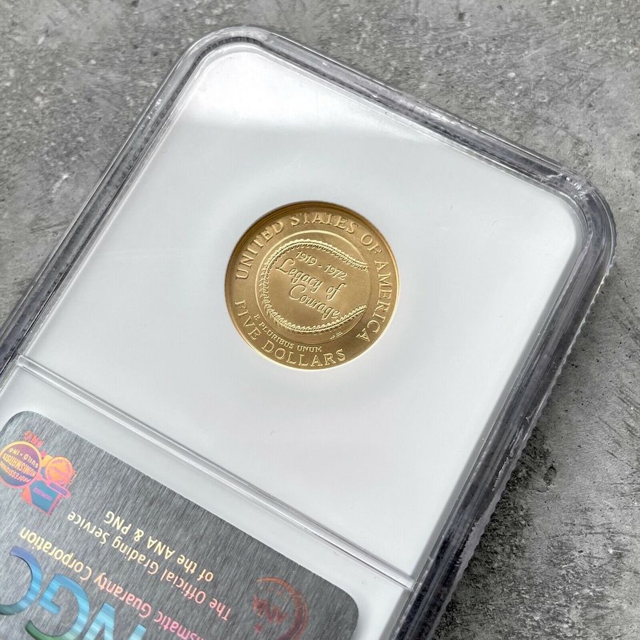 1997-W Jackie Robinson $5 Gold Commemorative Coin NGC MS70 Only 5174 Minted