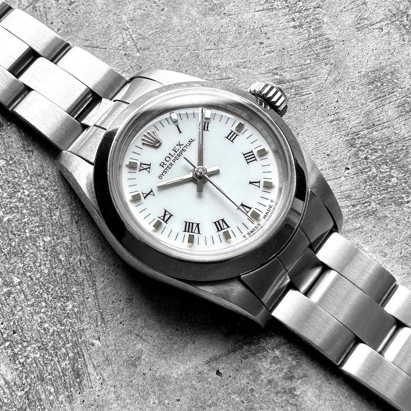 Ladies 26mm Date 67180 Stainless Oyster White dial Roman Numerals