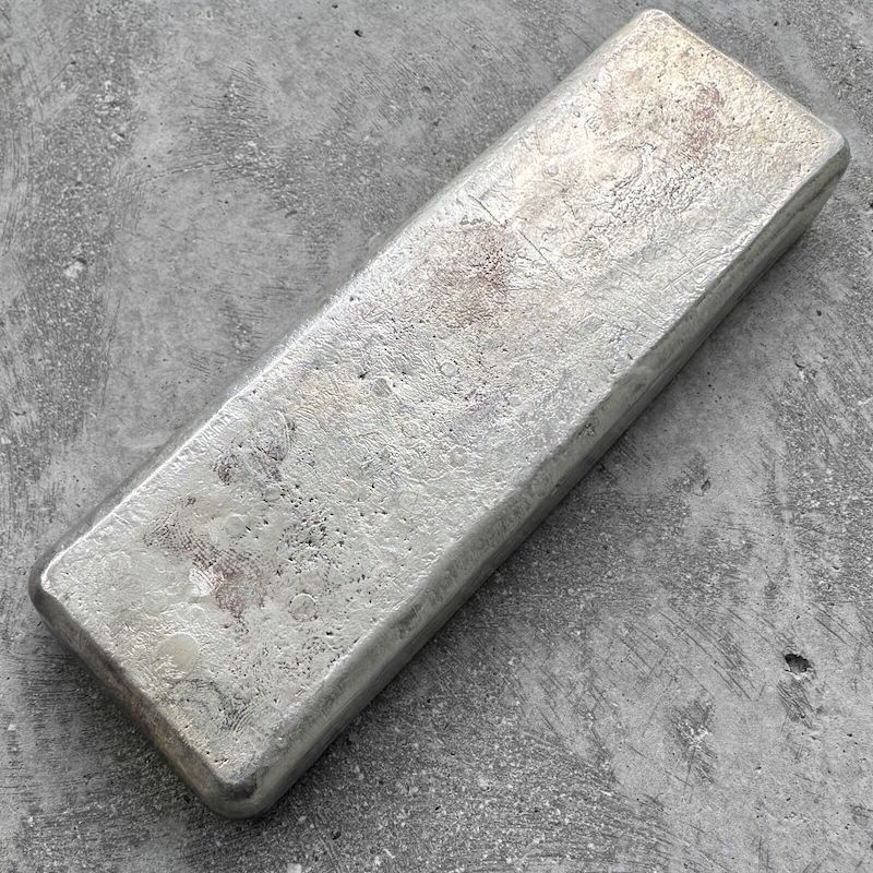 Vintage 50 oz .999 Silver Johnson Matthey Poured bar - Horizontal C Serial