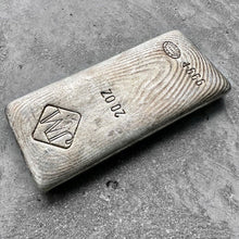 Load image into Gallery viewer, Vintage 20 oz .999 Silver Johnson Matthey Poured bar – Incredible Pour lines
