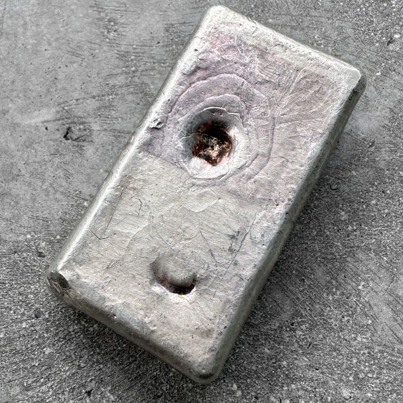 10 oz .999 Silver Johnson Matthey Poured JM bar – Incredible pour lines! + Error