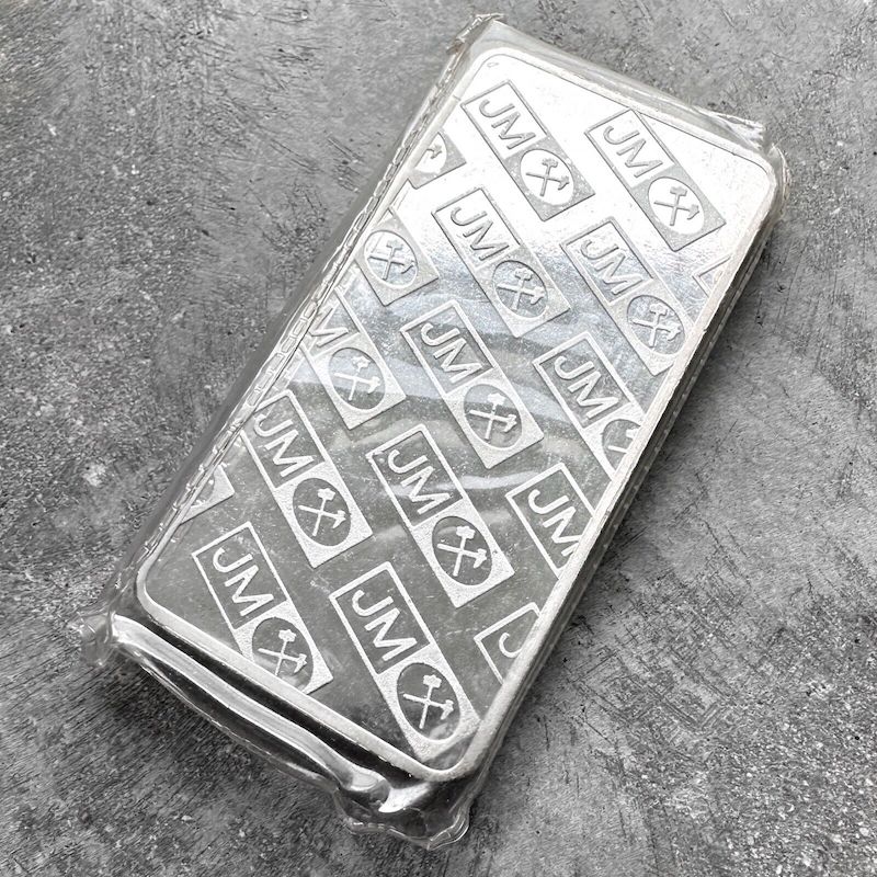 Vintage Johnson Matthey 10 oz .999 Silver Bar - Sealed - R Serial