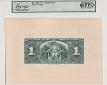 Load image into Gallery viewer, 1937 $1 Bank of Canada Face + Back Proof Wide Panel Legacy Gem 68PPQ
