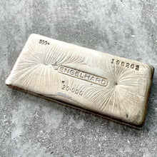 Load image into Gallery viewer, Pair Engelhard 20 oz .999 Silver Poured 20oz Bar - Pretty Pour lines + Patina
