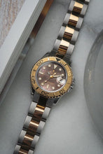 Load image into Gallery viewer, Ladies Rolex 169623 Yachtmaster Black Mother of Pearl dial Box/ Papers /Serviced
