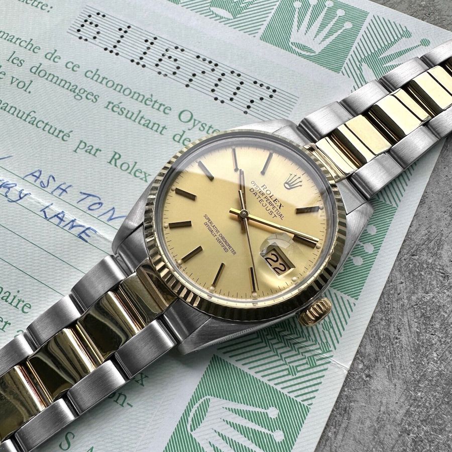 1979 Rolex Mens 16013 Two Tone Datejust - Box Papers