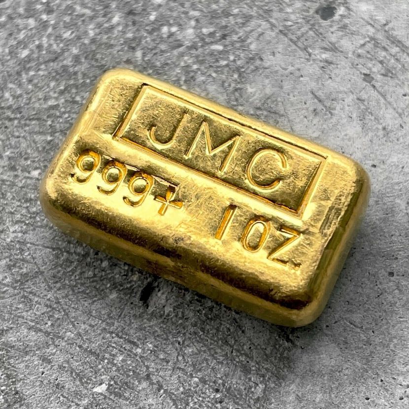 Johnson Matthey Company 1oz TGM Tuscon Gold Mining Poured Bar .999 Fine JMC