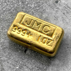 Johnson Matthey Company 1oz TGM Tuscon Gold Mining Poured Bar .999 Fine JMC