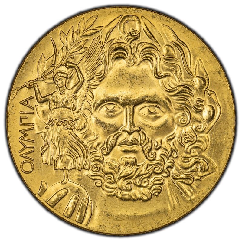 1896 Greece Olympic Restrike Gold Medal 34mm - 15.5 Grams