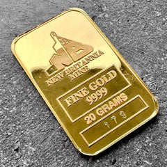 1998 Johnson Matthey 20 gram Gold Bar .9999 - New Britannia Mint