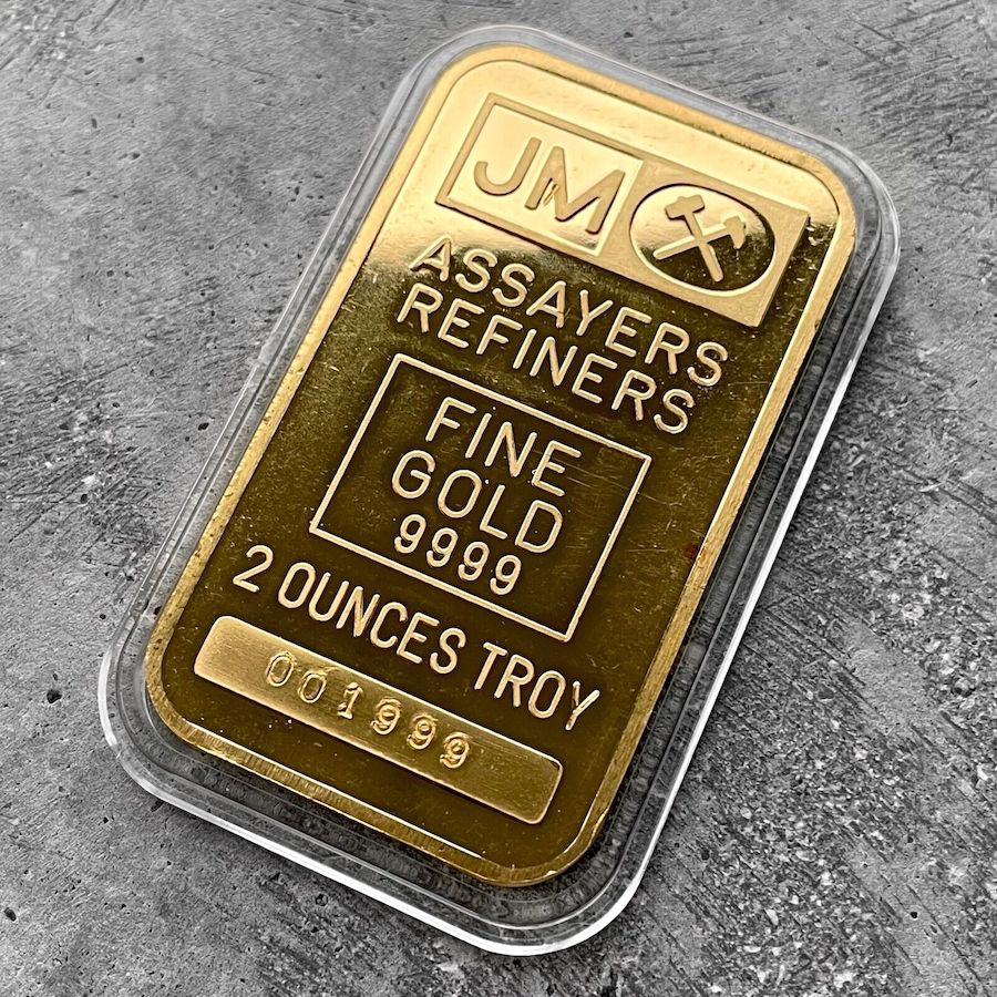 Vintage Johnson Matthey Canada 2 oz Gold stuck Bar .9999 2oz - 1999 Serial