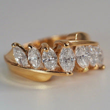 Load image into Gallery viewer, Vintage 14K gold 1.60ct natural Marquise Diamond cluster ring - $6400 Appraisal
