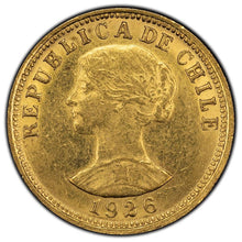Load image into Gallery viewer, 1926 Chile 50 Pesos Gold Coin - First Year of Issue
