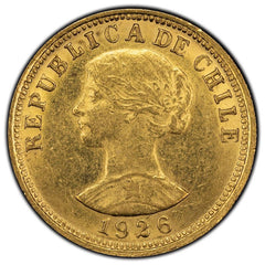 1926 Chile 50 Pesos Gold Coin - First Year of Issue
