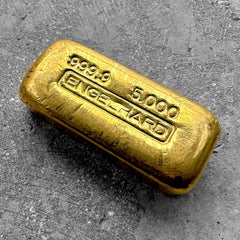 Engelhard 5 oz Gold Poured Bar .9999 5oz