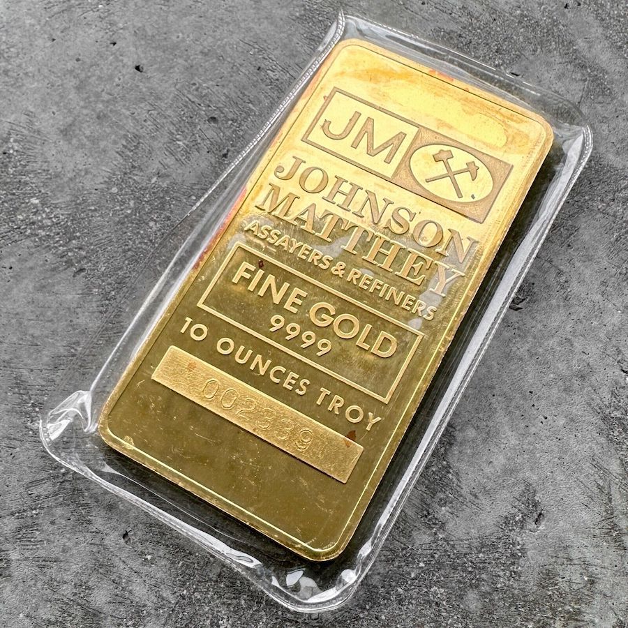 Vintage Johnson Matthey TD Gold stuck Bar .9999 10 oz - Toronto Dominion Bank