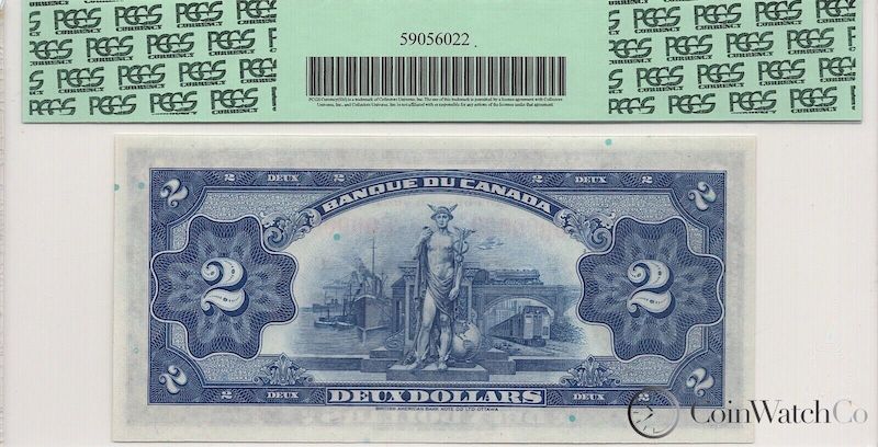 1935 Canada French $2 Specimen BC-4S PCGS Superb Gem New 67PPQ