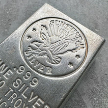 Load image into Gallery viewer, 1985 Vintage 50 oz .999 Silver Sunshine Poured bar

