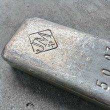 Load image into Gallery viewer, Vintage 50 oz .999 Silver Johnson Matthey Poured bar
