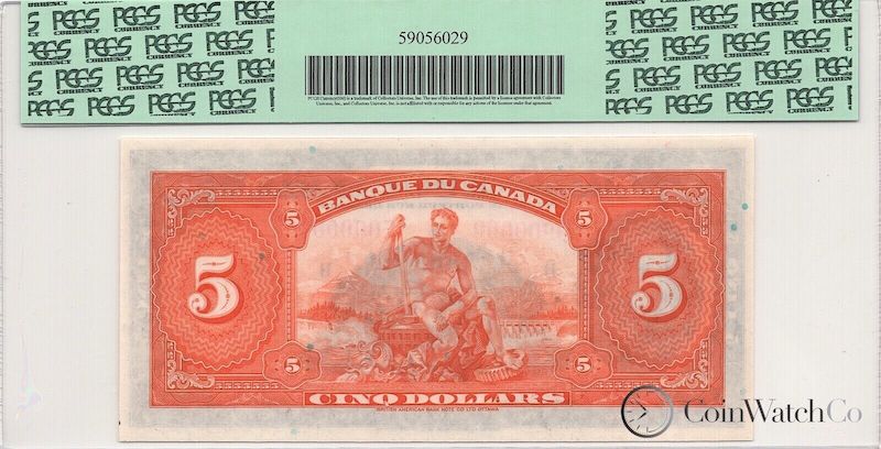 1935 Canada French $5 Specimen BC-6S PCGS Gem New 66PPQ