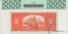 1935 Canada French $5 Specimen BC-6S PCGS Gem New 66PPQ