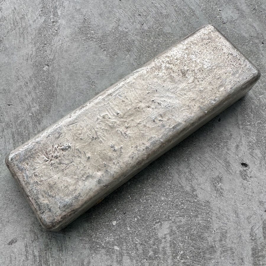 Vintage 50 oz .999 Silver Johnson Matthey Poured bar