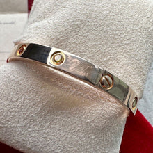 Load image into Gallery viewer, 2019 Cartier 18k Rose Gold factory set Multi Gem Love Bangle Size 19
