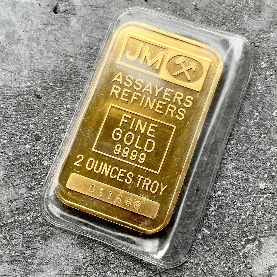 Johnson Matthey 2 oz Gold Bar .9999 2oz - Very attractive condition! Sealed