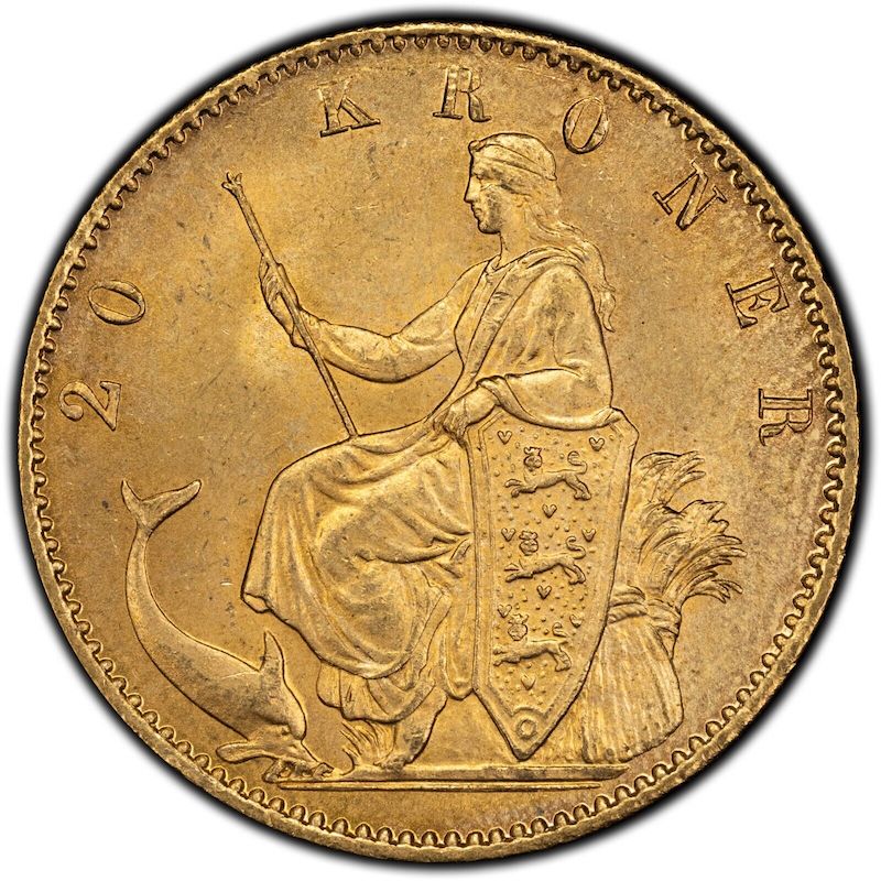 1873 Denmark 20 Kroner Gold Coin