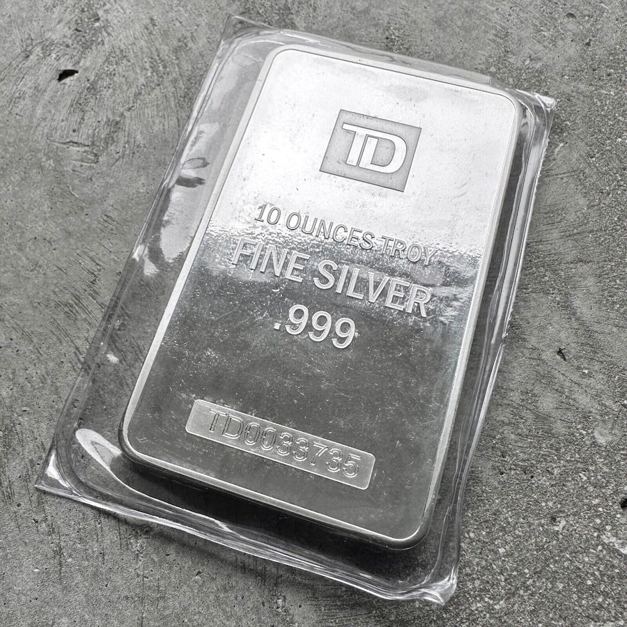 10 oz .999 Silver Toronto Dominion Bank bar TD Bank – Sealed
